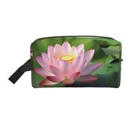 LHBWCVN Travel Toiletry Bag for Women Men Leather Makeup Bag Large Portable Travel Organizer Beautiful Flower Cosmetic Bag with Hanging Hook Travel Bathroom Bag Zipper Pouch Purse, White, One Size