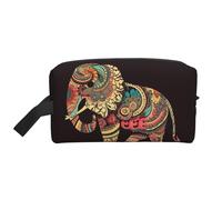 LHBWCVN Travel Toiletry Bag for Women Men Leather Makeup Bag Large Portable Travel Organizer Beautiful Elephant Cosmetic Bag with Hanging Hook Travel Bathroom Bag Zipper Pouch Purse, White, One Size