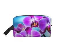 LHBWCVN Travel Toiletry Bag for Women Men Leather Makeup Bag Large Portable Travel Organizer Beautiful Orchid Cosmetic Bag with Hanging Hook Travel Bathroom Bag Zipper Pouch Purse, White, One Size