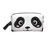 LHBWCVN Travel Toiletry Bag for Women Men Leather Makeup Bag Large Portable Travel Organizer Black and White Panda Cosmetic Bag with Hanging Hook Travel Bathroom Bag Zipper Pouch Purse, White, One