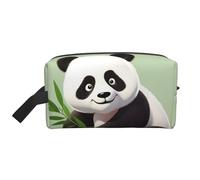 LHBWCVN Travel Toiletry Bag for Women Men Leather Makeup Bag Large Portable Travel Organizer Cute panda Cosmetic Bag with Hanging Hook Travel Bathroom Bag Zipper Pouch Purse, White, One Size