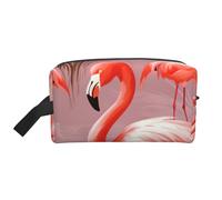 LHBWCVN Travel Toiletry Bag for Women Men Leather Makeup Bag Large Portable Travel Organizer Flamingo Cosmetic Bag with Hanging Hook Travel Bathroom Bag Zipper Pouch Purse, White, One Size