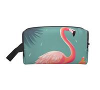 LHBWCVN Travel Toiletry Bag for Women Men Leather Makeup Bag Large Portable Travel Organizer Flamingo Cosmetic Bag with Hanging Hook Travel Bathroom Bag Zipper Pouch Purse, White, One Size