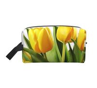 LHBWCVN Travel Toiletry Bag for Women Men Leather Makeup Bag Large Portable Travel Organizer Flower Cosmetic Bag with Hanging Hook Travel Bathroom Bag Zipper Pouch Purse, White, One Size