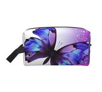 LHBWCVN Travel Toiletry Bag for Women Men Leather Makeup Bag Large Portable Travel Organizer Flower Butterfly Cosmetic Bag with Hanging Hook Travel Bathroom Bag Zipper Pouch Purse, White, One Size