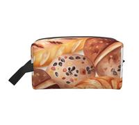 LHBWCVN Travel Toiletry Bag for Women Men Leather Makeup Bag Large Portable Travel Organizer Painted Bread Cosmetic Bag with Hanging Hook Travel Bathroom Bag Zipper Pouch Purse, White, One Size