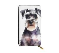 Lhbwcvn Well-Behaved Schnauzer Wallet For Women Men Clutch Rfid Blocking Leather Wallets Large Capacity Purse Credit Card Holder Money Case With Zipper Phone Holder Long Travel Purse, Black, One Size