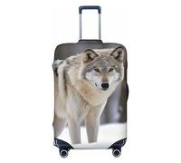 LHBWCVN wolf in the snow Luggage Cover for Suitcase Tsa Approved, Washable Suitcase Protector Fits 18-32 Inch Anti-scratch Suitcase Cover Carry on Luggage Sleeve Travel Baggage Cover, Black, L
