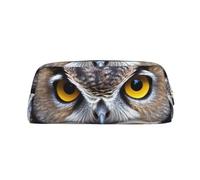 LHBWCVN Yellow eyed owl Pencil Case Large Capacity Pencil Pouch Aesthetic Pen Bag Leather Makeup Bag for Women Men Travel Toiletry Bags Zipper Cosmetic Bag Wide-open Coin Pouch Purse
