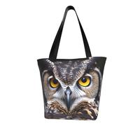 LHBWCVN Yellow eyed owl Tote Bag for Women Top-Handle Purse Large Shoulder Hobo Bags Casual Handbags Aesthetic Shopping Bag Reusable Grocery Bag Zipper Work Bag Travel Beach Bag