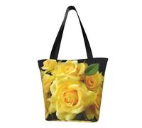 LHBWCVN Yellow Rose Tote Bag for Women Top-Handle Purse Large Shoulder Hobo Bags Casual Handbags Aesthetic Shopping Bag Reusable Grocery Bag Zipper Work Bag Travel Beach Bag