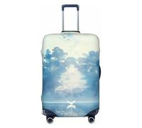 LHBZXMKJ Beautiful White Swans On The Lake Print Luggage Cover Suitcase Protector Scratch-Resistant Fits 18-30 Inch Trolley Bag,Black,Small