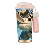 LHBZXMKJ Big Sea Turtle Print Travel Coffee Mug Insulated cup 16.9 oz Stainless Steel Cup for Camping,Office,Home