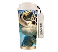 LHBZXMKJ Big Sea Turtle Print Travel Coffee Mug Insulated cup 16.9 oz Stainless Steel Cup for Camping,Office,Home