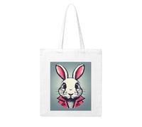 LHBZXMKJ Bunny Rabbit Print Canvas Tote Bag Aesthetic Reusable Grocery Shopping Bags Shoulder Bag Book Tote