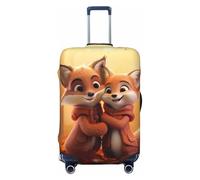 LHBZXMKJ Cartoon fox Print Luggage Cover Suitcase Protector Anti-scratch Fits 18-32 Inch Trolley Case, Black, M
