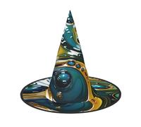 LHBZXMKJ Colorful Shiny Print Print Halloween hat Women Witch Hat Costume Decoration for Festival Carnival Party