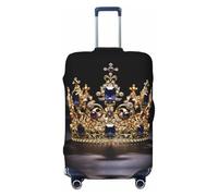 LHBZXMKJ Crown Print Luggage Cover Suitcase Protector Anti-scratch Fits 18-32 Inch Trolley Case, Black, XL