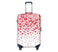 LHBZXMKJ Falling Red Hearts Print Luggage Cover Suitcase Protector Anti-scratch Fits 18-32 Inch Trolley Case, Black, XL