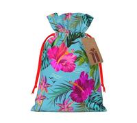 LHBZXMKJ Hello Hawaii Print Drawstring Present Bags Christmas gifts Wrapping Sacks Pouches for Xmas Party