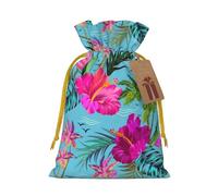 LHBZXMKJ Hello Hawaii Print Drawstring Present Bags Christmas gifts Wrapping Sacks Pouches for Xmas Party