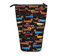 LHBZXMKJ I Love My Dog Dachshunds Print Telescopic Pencil Bag Stationery Case Stand-up pencil case Cosmetics storage bag