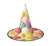 LHBZXMKJ Ice Cream Print Halloween hat Women Witch Hat Costume Decoration for Festival Carnival Party