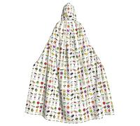 LHBZXMKJ Introducing various vegetables printed hooded cape, unisex cape, mardi gras party dress, Halloween costume for men and women