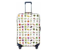 LHBZXMKJ Introduction of Various Vegetables Print Luggage Cover Suitcase Protector Anti-Scratch Fits 18-30 Inch Trolley Bag, blackone, Medium