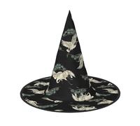 LHBZXMKJ Japanese Crane and Pine Print, Halloween Hat for Women, Witch Hat, Costume Decoration for Festival, Carnival, Party