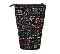 LHBZXMKJ Math Formula Print Telescopic Pencil Bag Stationery Case Stand-up pencil case Cosmetics storage bag