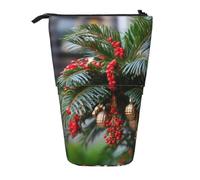 LHBZXMKJ merry christmas palm tree Print Telescopic Pencil Bag Stationery Case Stand-up pencil case Cosmetics storage bag