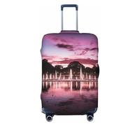 LHBZXMKJ Musical with Spray Print Luggage Cover Suitcase Protector Anti-scratch Fits 18-32 Inch Trolley Case, Black, M