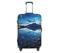 LHBZXMKJ Night Sky Full Moon Print Luggage Cover Suitcase Protector Anti-scratch Fits 18-32 Inch Trolley Case, Black, L