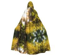 LHBZXMKJ Palm Leaf Print Hooded Cape Unisex Party Dress Mardi Gras Dress Halloween Costume for Men Women