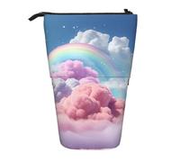 LHBZXMKJ rainbow clouds Print Telescopic Pencil Bag Stationery Case Stand-up pencil case Cosmetics storage bag