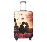 LHBZXMKJ Romantic Paris Butterfly Eiffel Print Luggage Cover Suitcase Protector Anti-scratch Fits 18-32 Inch Trolley Case, Black, M