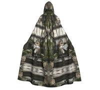 LHBZXMKJ Royal Angel Fish Print Witch Cloak Hooded Cape for Christmas Cosplay Party