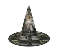 LHBZXMKJ Royal Angel fishes Print Halloween hat Women Witch Hat Costume Decoration for Festival Carnival Party