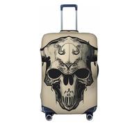 LHBZXMKJ Runner Bull Skull Print Luggage Cover Suitcase Protector Anti-scratch Fits 18-32 Inch Trolley Case, Black, X-Large