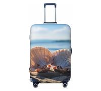 LHBZXMKJ seashells by the seashore Print Luggage Cover Suitcase Protector Anti-scratch Fits 18-32 Inch Trolley Case, Black, M