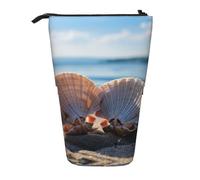 LHBZXMKJ seashells by the seashore Print Telescopic Pencil Bag Stationery Case Stand-up pencil case Cosmetics storage bag