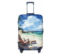 LHBZXMKJ Sketch Hawaii Print Suitcase Cover - Anti-Scratch Protective Suitcase Cover - Fits 18-32 Inch Luggage, Black, Medium