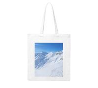 LHBZXMKJ Snowy Mountain Print Canvas Tote Bag Aesthetic Reusable Grocery Shopping Bags Shoulder Bag Book Tote