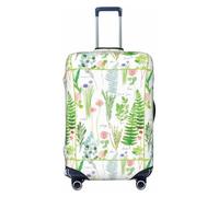 LHBZXMKJ Springtime Herb Garden Print Luggage Cover Suitcase Protector Anti-scratch Fits 18-32 Inch Trolley Case, Black, S