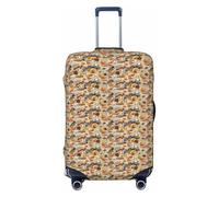 LHBZXMKJ Starfish Seashell Sandy Beach Theme Print Luggage Cover Suitcase Protector Anti-scratch Fits 18-32 Inch Trolley Case, Black, L