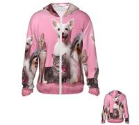 LHCVSFGW Dogs and Cats Sun Protection Hoodie Jacket Full Zip Long Sleeve Fishing Shirts With Pockets Sun Shirts, Black, Medium