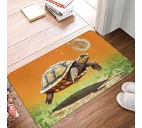 LHCVSFGW Doormat Absorbent Non-Slip Floor Mats 15.7 X 23.6 in Flannel Welcome Mats Tortoise Turtle Jumping Outdoor Front Door Mat Heavy Duty Entrance Rug Washable Area Rug for Kitchen Patio Porch