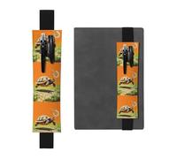 LHCVSFGW Elastic Pen Holder for Notebook Bookmark PU Leather Pencil Holder with Adjustable Band Pen Sleeve Pouch Tortoise Turtle Jumping Pencil Case Pencil Pouch for Planners Binders Books