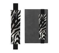 LHCVSFGW Elastic Pen Holder for Notebook Bookmark PU Leather Pencil Holder with Adjustable Band Pen Sleeve Pouch Black and white zebra print Pencil Case Pencil Pouch for Planners Binders Books